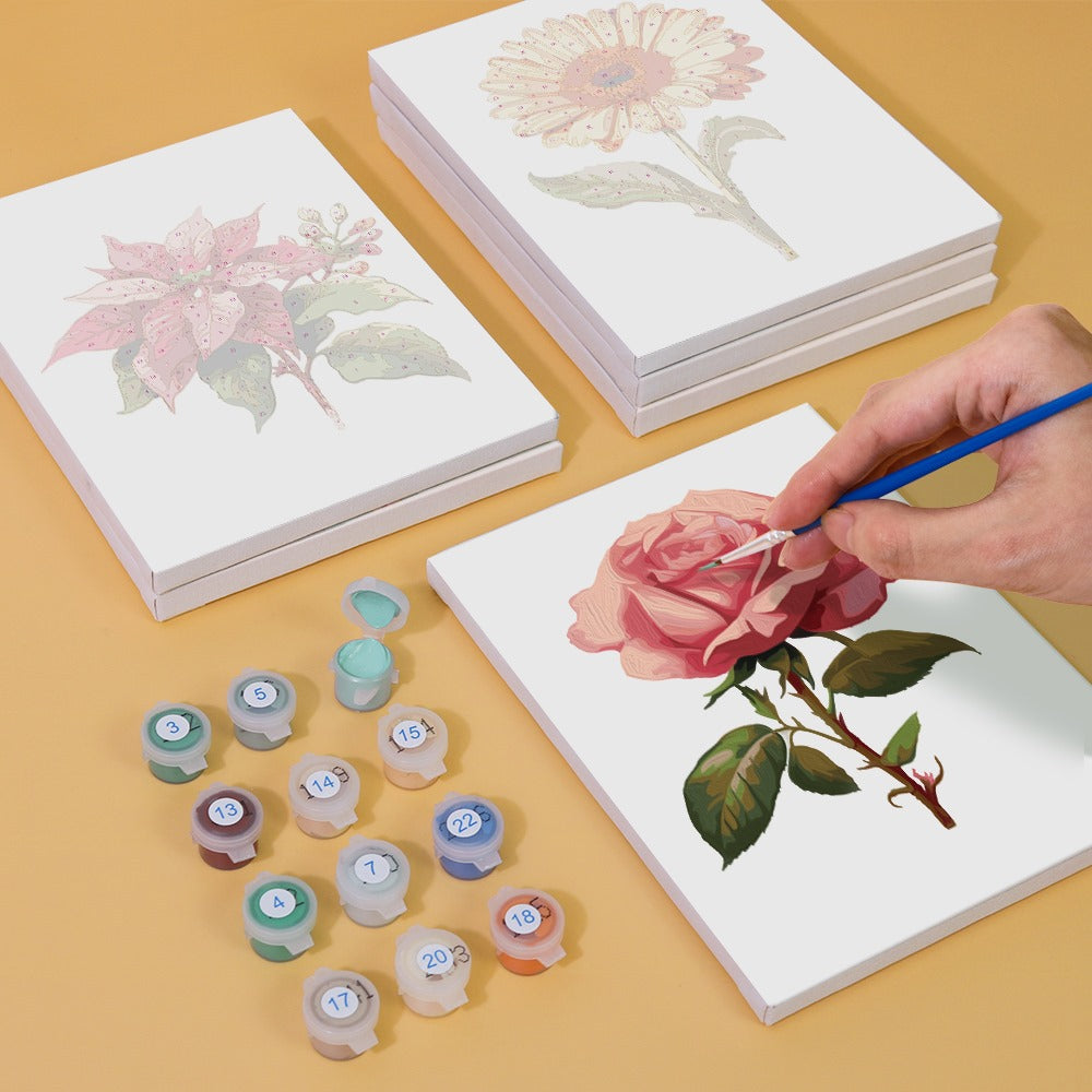 Set of 6 Mini Paintings - Flowers