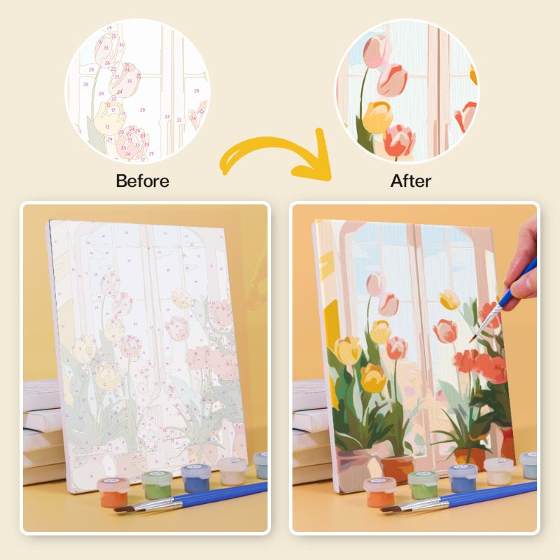 6 Mini Paintings - Colorful Doors Set