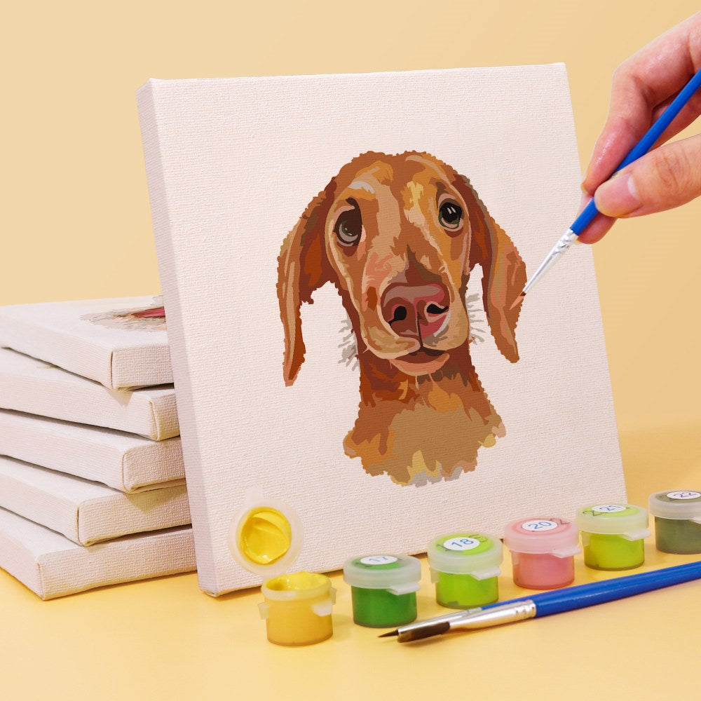Paint by Numbers - 6 Mini Paintings | Dogs Set