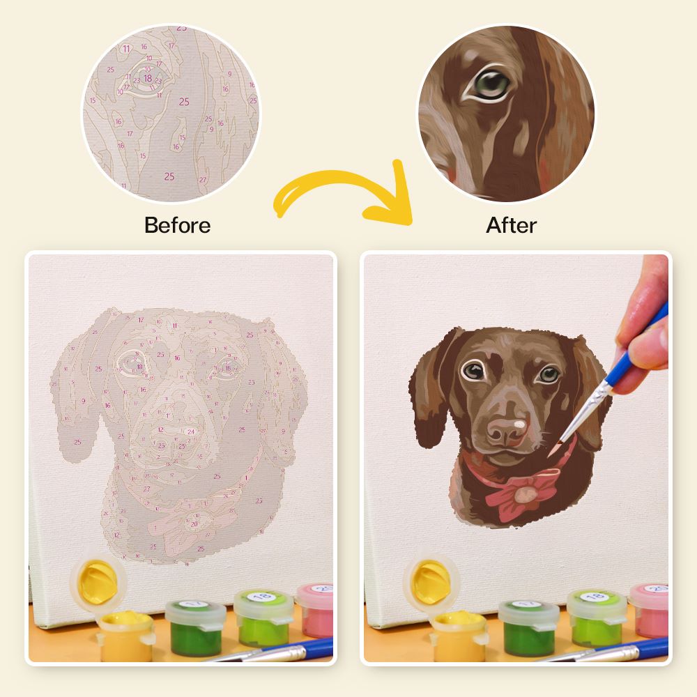 Paint by Numbers - 6 Mini Paintings | Dogs Set