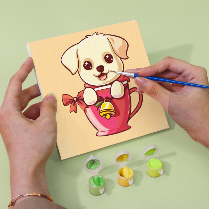 6 Mini Paintings - Christmas Dogs