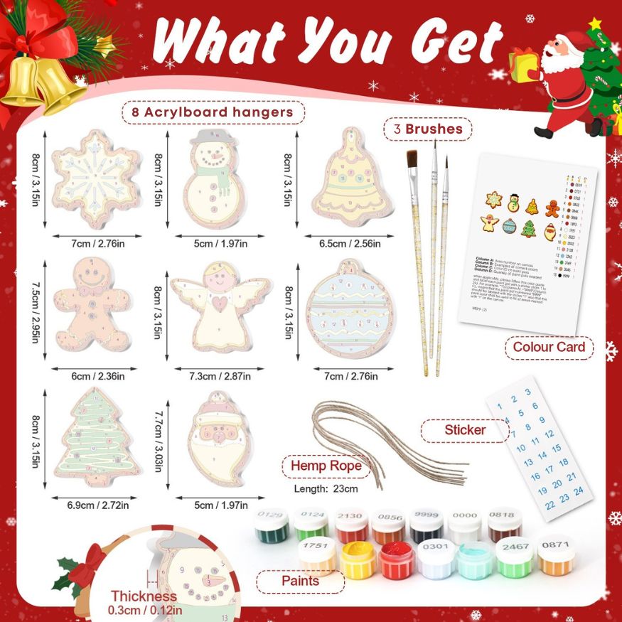 8 Christmas hangers - Christmas cookies set
