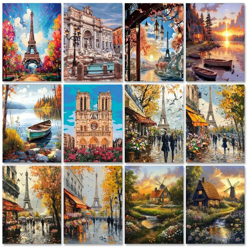 Breathtaking Paris Landscape – Paint by Numbers DIY Kit (Customizable by Paint)