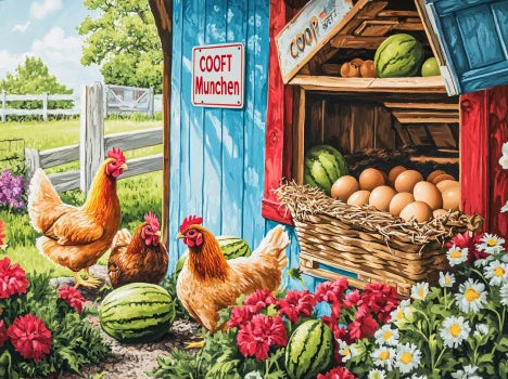 Courtyard and Rural Landscape – DIY Paint by Numbers Wall Art (Customizable by Paint)