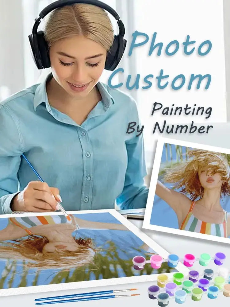 Custom Photo Paint by Numbers – Personalized Portrait Canvas Décor