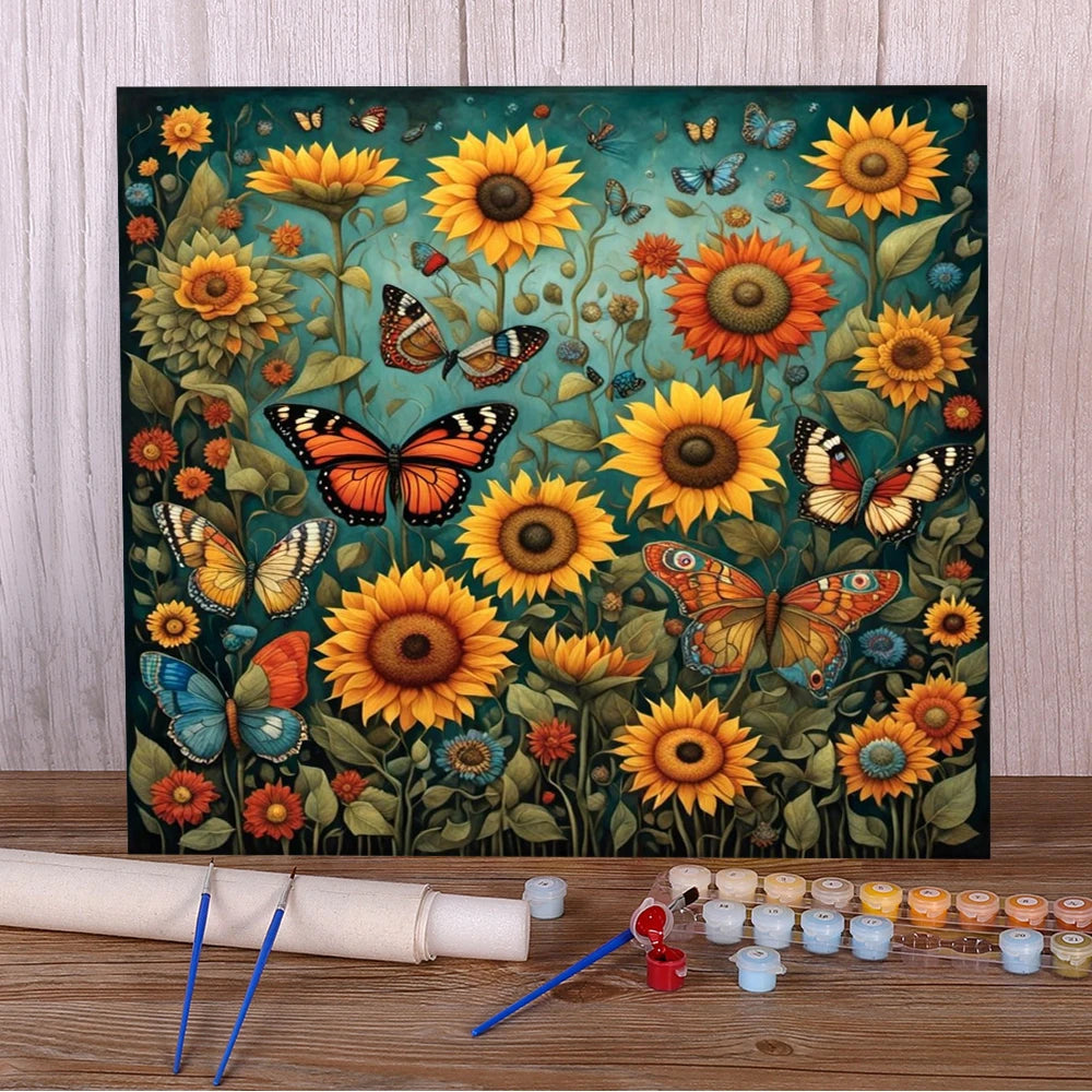 Butterfly & Flowers – Paint by Numbers