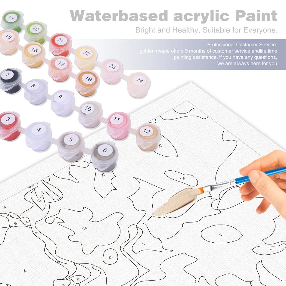 Custom Paint by Numbers – 24/36/48 Color Options