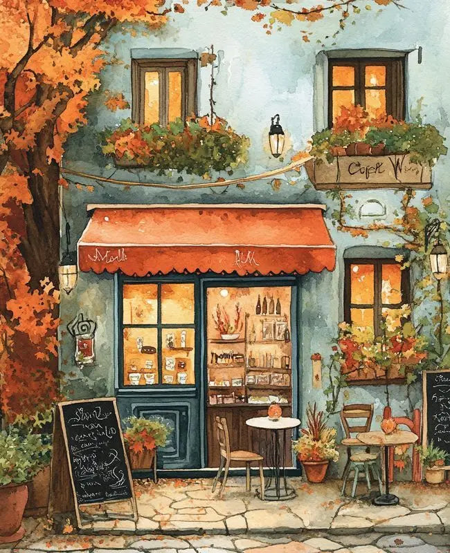 Girl Flower and House Landscape – DIY Paint by Numbers Wall Art (Customizable by Paint)