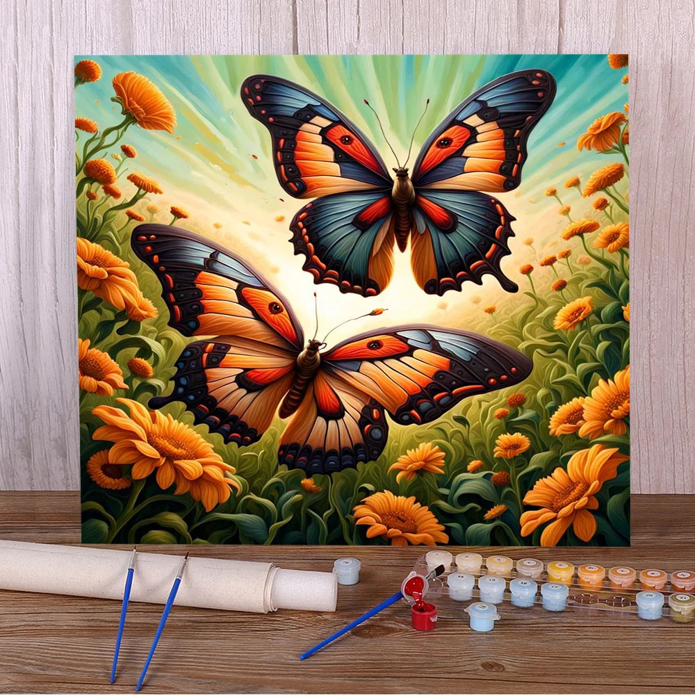 Butterfly & Flowers – Paint by Numbers