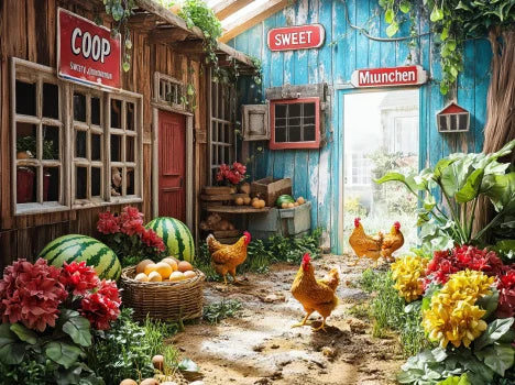 Courtyard and Rural Landscape – DIY Paint by Numbers Wall Art (Customizable by Paint)