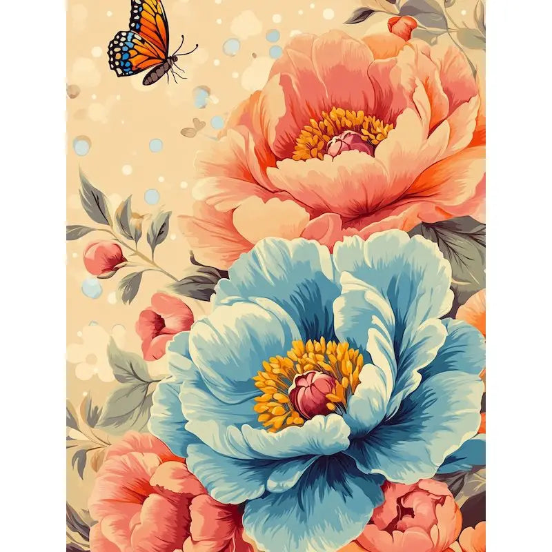 Flowers, Lemons & Landscape – DIY Framed Paint by Numbers Kit (Customizable by Paint)