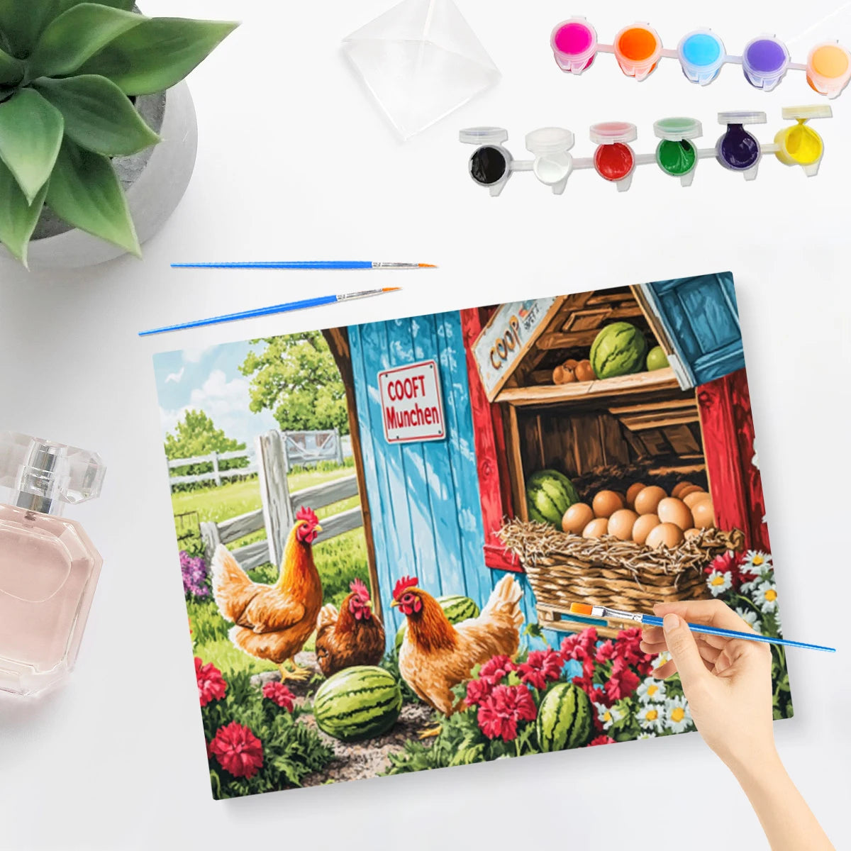 Courtyard and Rural Landscape – DIY Paint by Numbers Wall Art (Customizable by Paint)