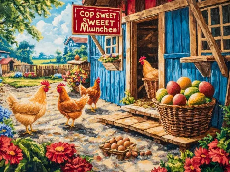 Courtyard and Rural Landscape – DIY Paint by Numbers Wall Art (Customizable by Paint)