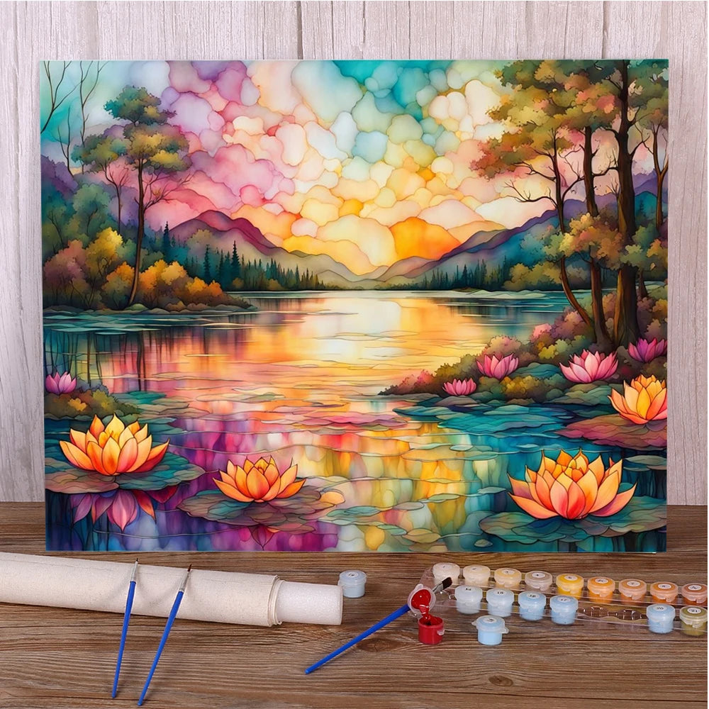 Landscape Fantasy Nature – DIY Paint by Numbers Canvas Kit (Customizable by Paint)