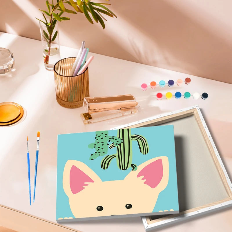 Cute Cartoon Animals - Paint By Numbers For Kids