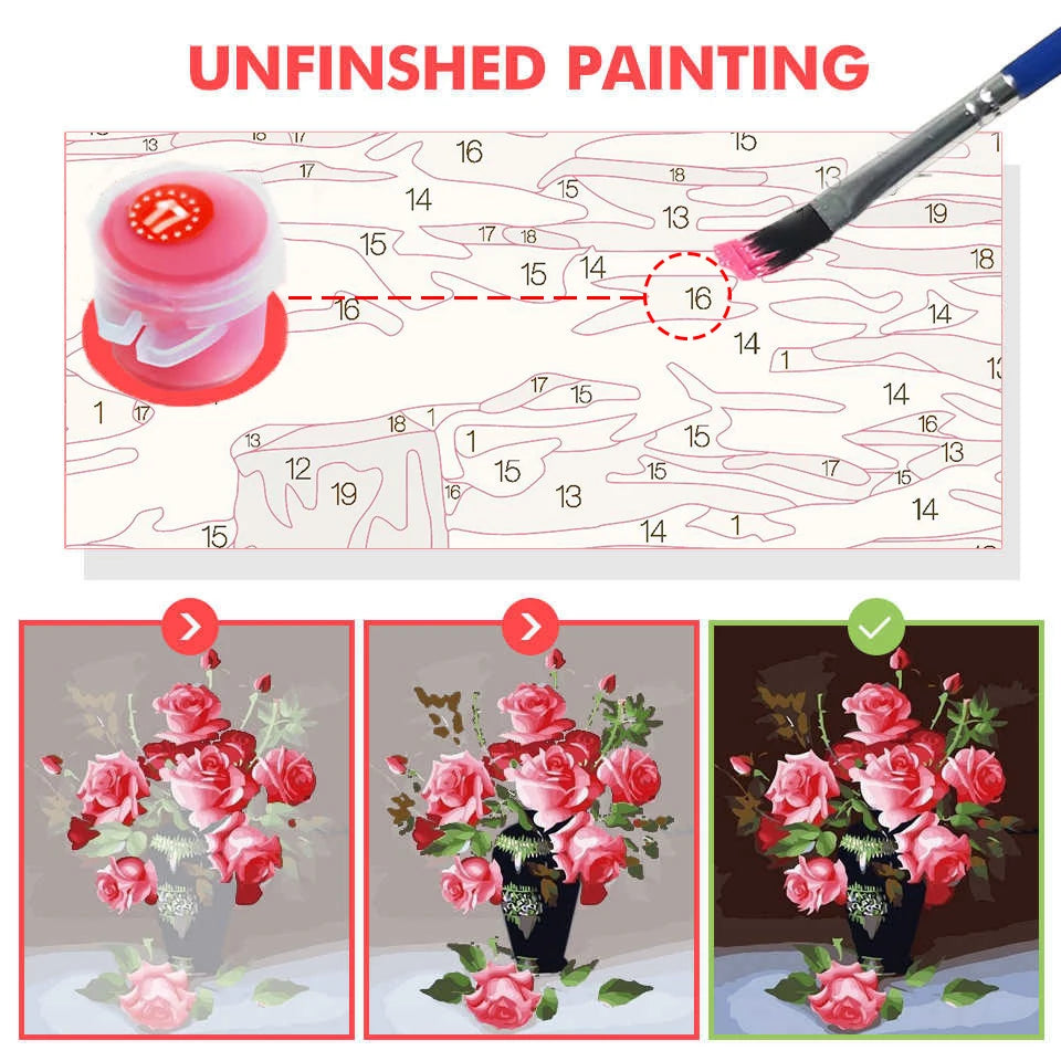Scenic and Serene Landscape with Pink Trees - Paint by Numbers