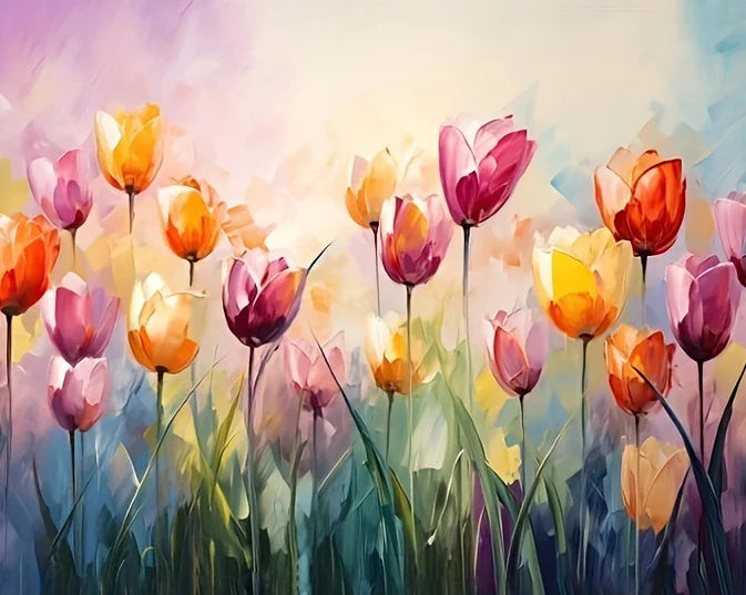 Daisy Flower Field Landscape - Paint by Numbers