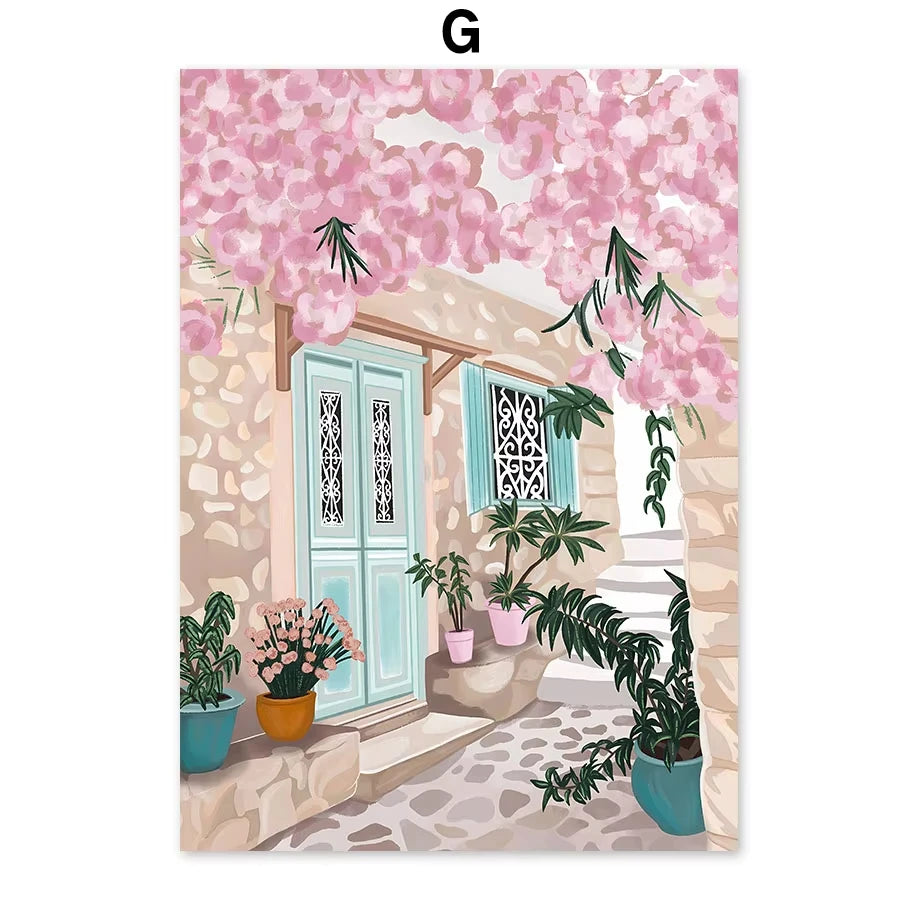 Santorini Lemon & Coffee Flowers & Landscape - Paint by Numbers