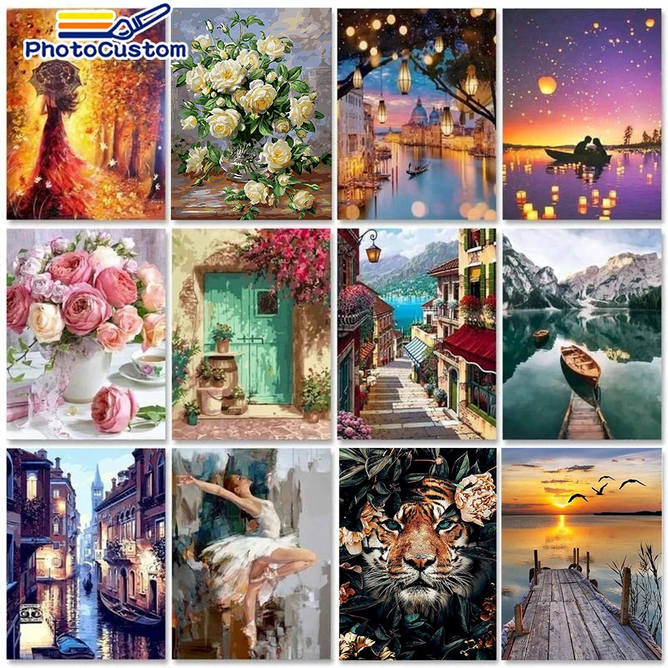 Scenery Paint by Numbers – 40x50cm Canvas Art (Customizable by Paint)