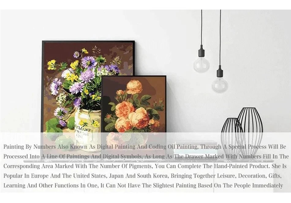 Sunset Landscape, Peaceful Paradise – DIY Framed Paint by Numbers Kit (Customizable by Paint)