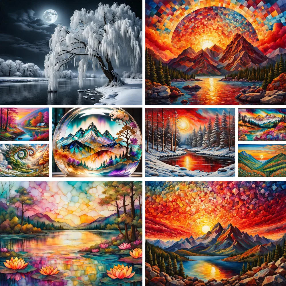 Landscape Fantasy Nature – DIY Paint by Numbers Canvas Kit (Customizable by Paint)
