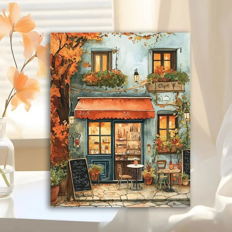 Girl Flower and House Landscape – DIY Paint by Numbers Wall Art (Customizable by Paint)