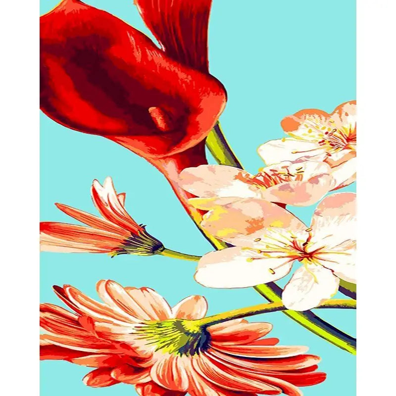Flowers, Lemons & Landscape – DIY Framed Paint by Numbers Kit (Customizable by Paint)