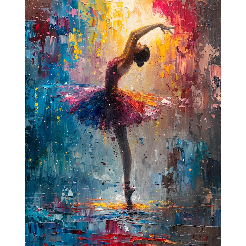 Cat, Woman and Ballerina – DIY Paint by Numbers Kit (Customizable by Paint)