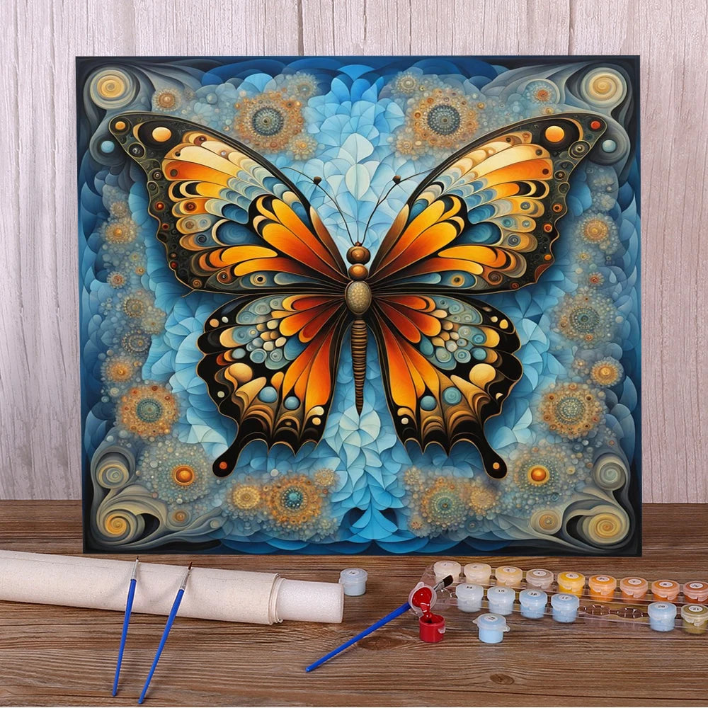 Butterfly & Flowers – Paint by Numbers