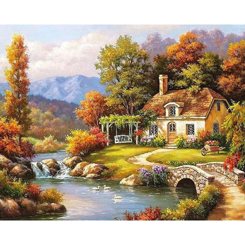 Scenery Paint by Numbers – 40x50cm Canvas Art (Customizable by Paint)