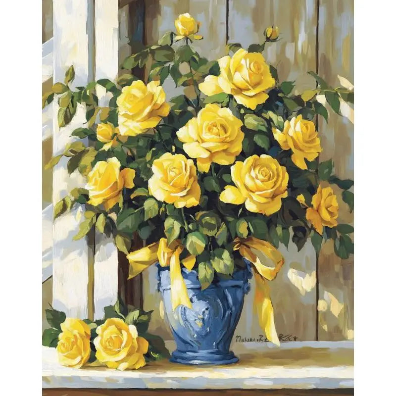 Flowers, Lemons & Landscape – DIY Framed Paint by Numbers Kit (Customizable by Paint)