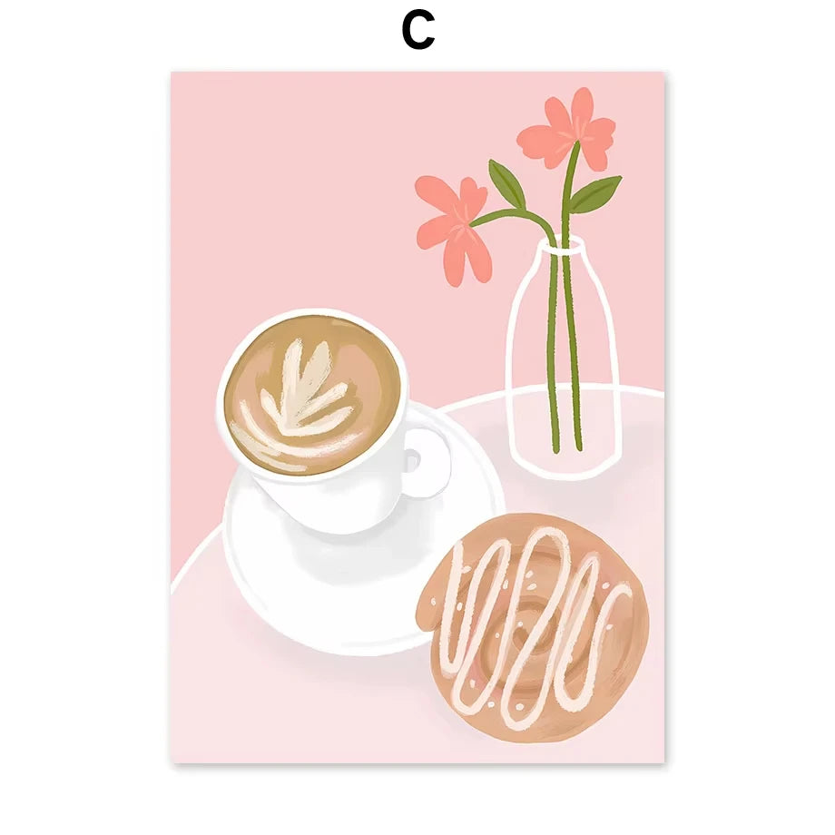 Santorini Lemon & Coffee Flowers & Landscape - Paint by Numbers