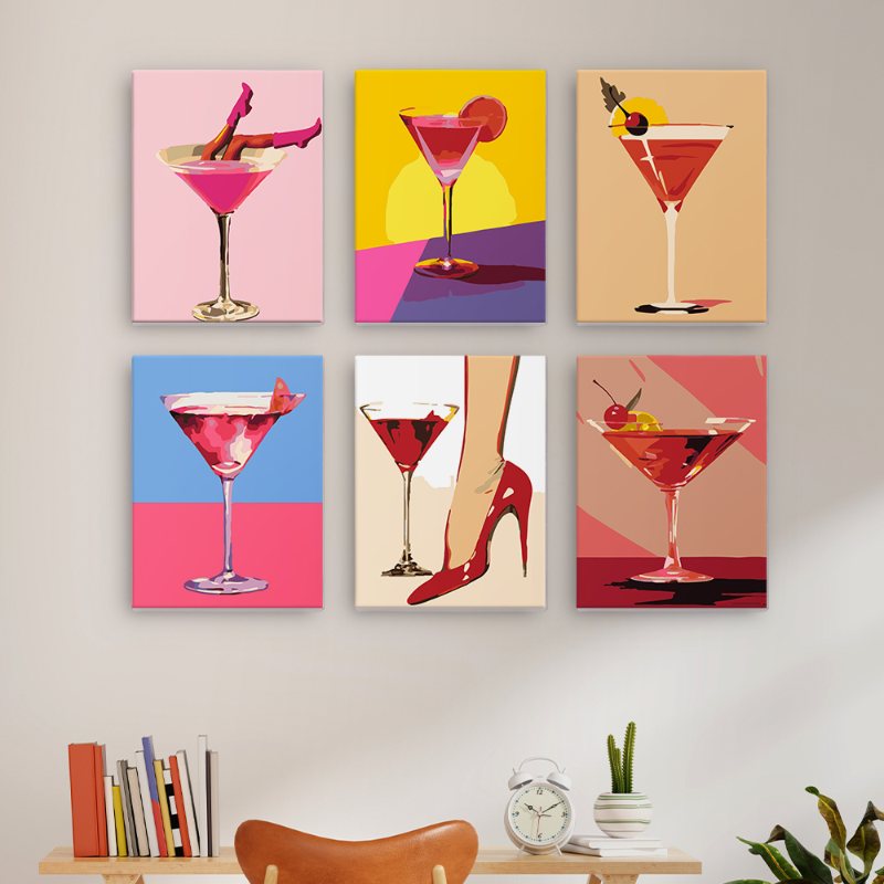 6 Mini Paintings - Fancy Cocktail Set