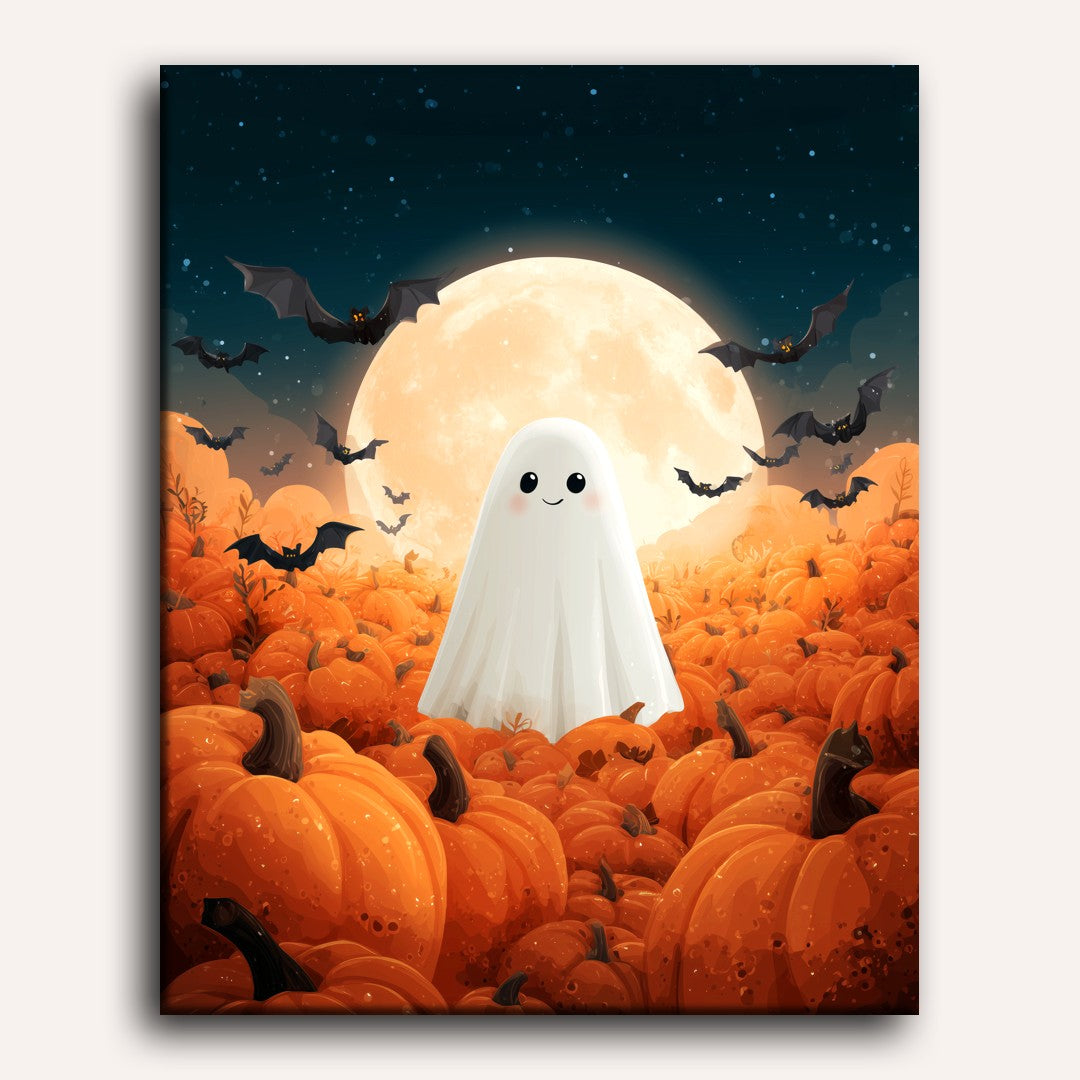 Pumpkin ghost | Paint by Number