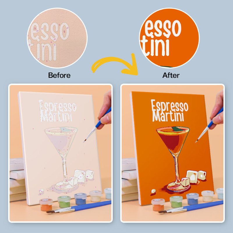 6 Mini Paintings - Happy Hour Cocktail Set