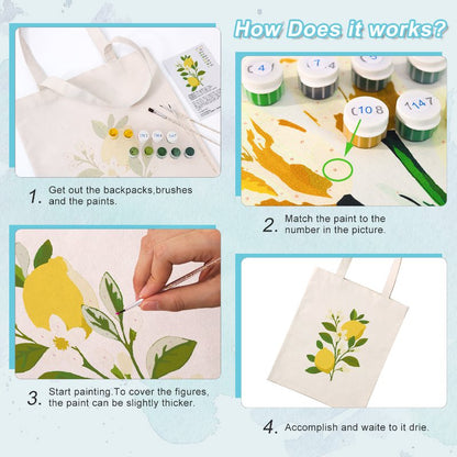 Paint by Numbers Totebag – Lemon Plant