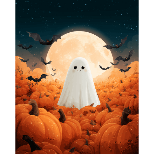 Pumpkin ghost | Paint by Number