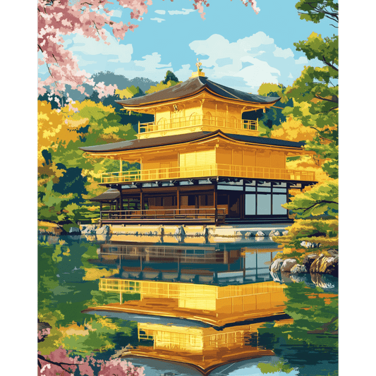 Kinkaku-Ji Temple in Kyoto | Paint by Number