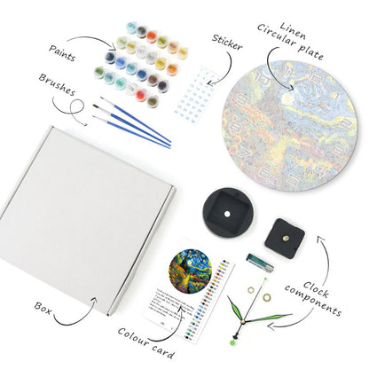 Painting by Numbers Clock – Starry Night & Flower Field