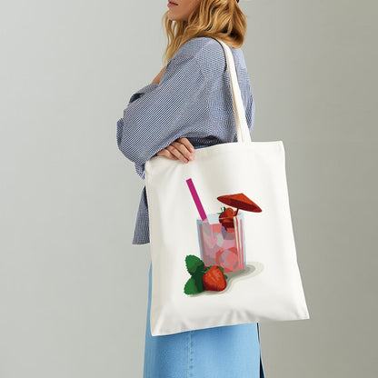 Paint by Numbers Totebag – Strawberry Daiquiri Cocktail