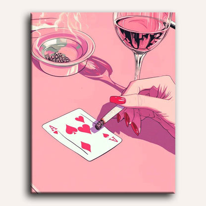 Pink poker table | Paint by Numbers