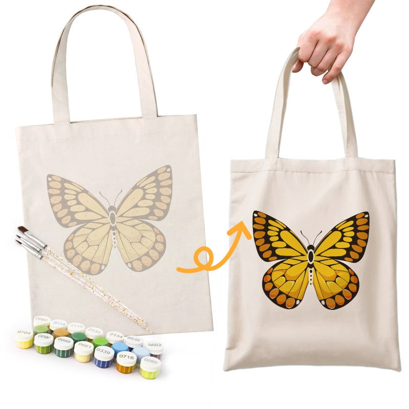 Paint by Numbers Totebag – Butterflies | 4 variants