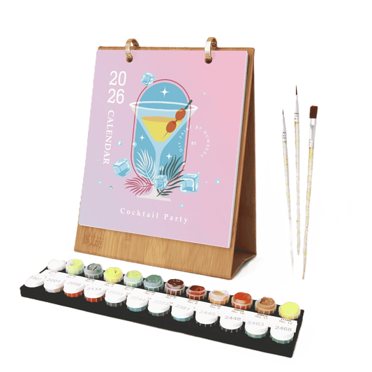 2026 Paint by Numbers desk Calendar | Cocktail Edition