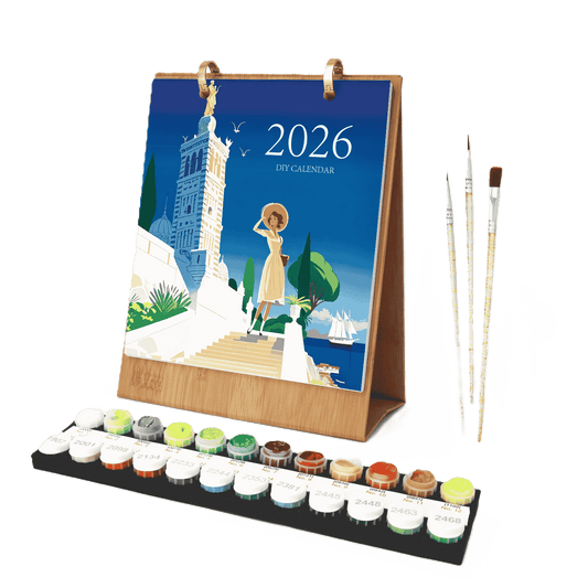 2026 Paint by Numbers desk Calendar | World trip Edition