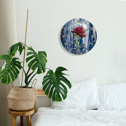 Painting by Numbers Clock – Rose in a glass