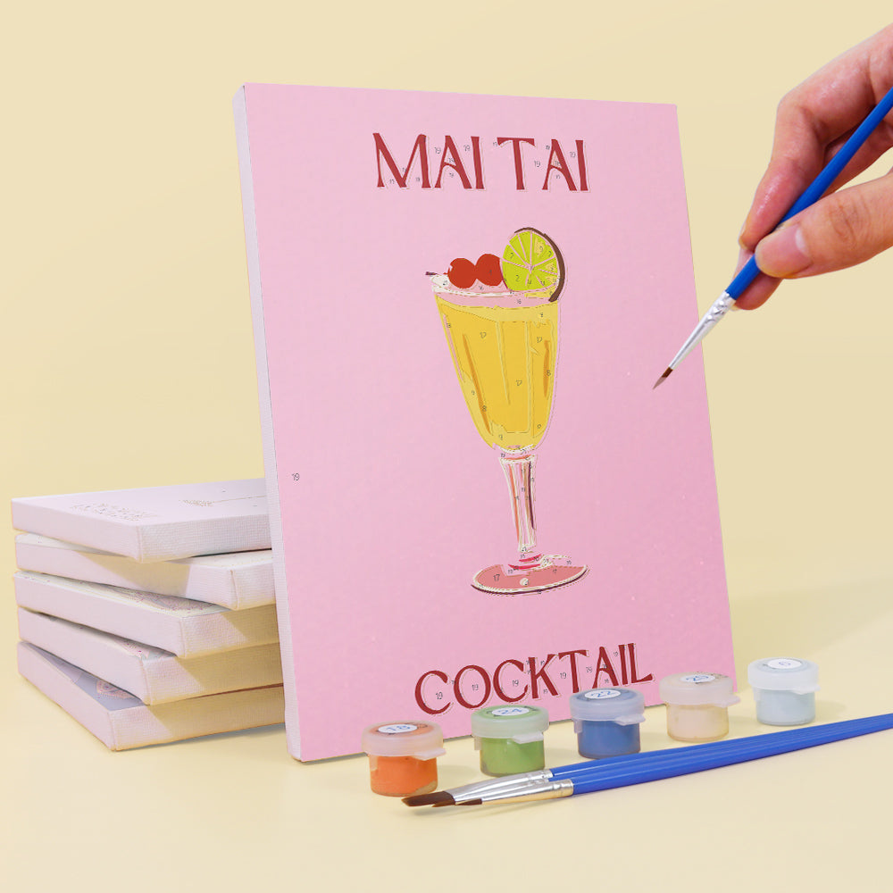 6 Mini Paintings - Pink Cocktail Set