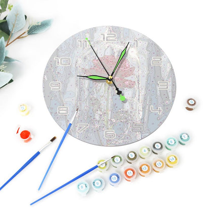 Painting by Numbers Clock – Rose in a glass