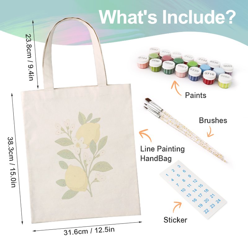 Paint by Numbers Totebag – Lemon Plant