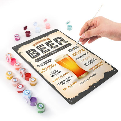 Metal Paint by Number Poster – Beer around the world