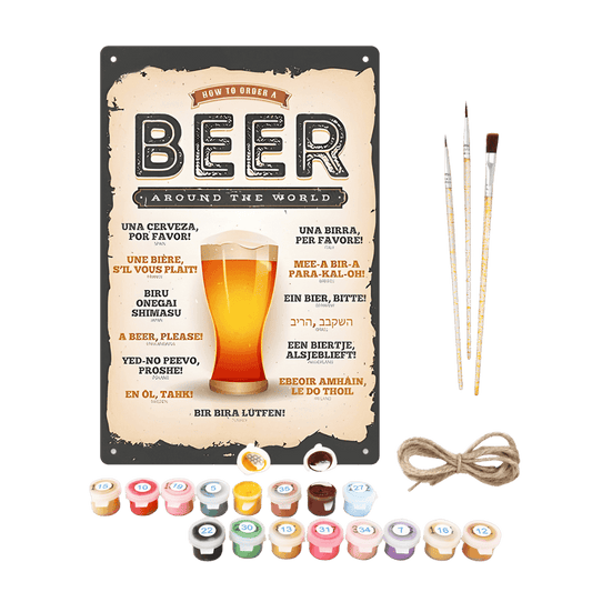Metal Paint by Number Poster – Beer around the world